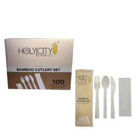 Disposable Wrapped Bamboo Cutlery Sets