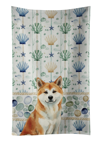Red Akita Coastal Sea Glass Kitchen Towel
