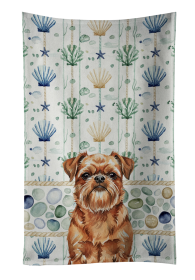Red Brussels Griffon Coastal Sea Glass Kitchen Towel