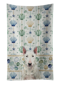 White Bull Terrier Coastal Sea Glass Kitchen Towel