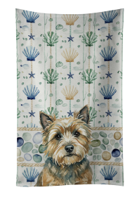 Cairn Terrier Coastal Sea Glass Kitchen Towel