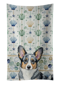 Blue Merle Cardigan Welsh Corgi Coastal Sea Glass Kitchen Towel