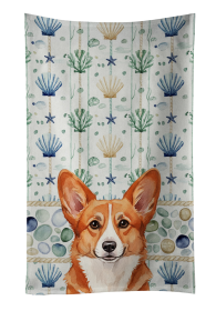 Red Cardigan Welsh Corgi Coastal Sea Glass Kitchen Towel