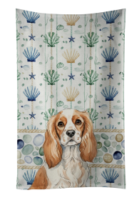 Blenheim Cavalier Spaniel Coastal Sea Glass Kitchen Towel