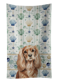 Ruby Cavalier Spaniel Coastal Sea Glass Kitchen Towel