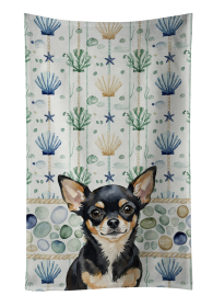 Black and Tan Chihuahua Coastal Sea Glass Kitchen Towel