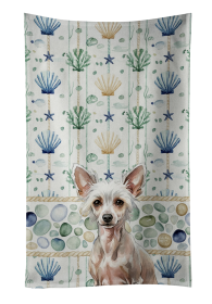 Hairless Chinese Crested Coastal Sea Glass Kitchen Towel