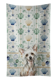 Hairless Mottled Pattern Chinese Crested Coastal Sea Glass Kitchen Towel