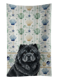 Black Chow Chow Coastal Sea Glass Kitchen Towel