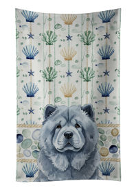 Blue Chow Chow Coastal Sea Glass Kitchen Towel