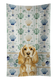 Buff Cocker Spaniel Coastal Sea Glass Kitchen Towel