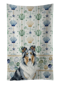 Blue Merle Collie Coastal Sea Glass Kitchen Towel