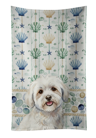 Coton de Tulear Coastal Sea Glass Kitchen Towel