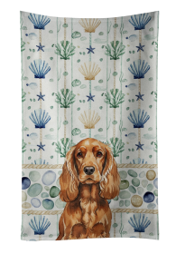 Red English Cocker Spaniel Coastal Sea Glass Kitchen Towel