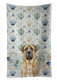 Apricot English Mastiff Coastal Sea Glass Kitchen Towel