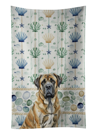 Brindle English Mastiff Coastal Sea Glass Kitchen Towel