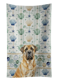 Fawn English Mastiff Coastal Sea Glass Kitchen Towel