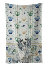 Blue Belton English Setter Coastal Sea Glass Kitchen Towel