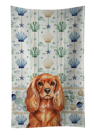 Ruby English Toy Spaniel Coastal Sea Glass Kitchen Towel