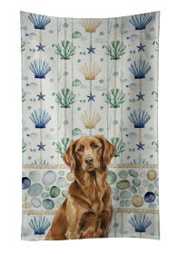 Liver Flat-Coated Retriever Coastal Sea Glass Kitchen Towel