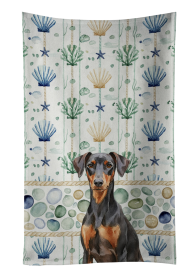 German Pinscher Coastal Sea Glass Kitchen Towel