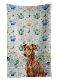 Red German Pinscher Coastal Sea Glass Kitchen Towel