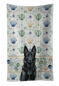 Black German Shepherd Coastal Sea Glass Kitchen Towel