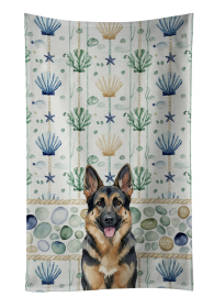 German Shepherd Coastal Sea Glass Kitchen Towel