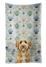 Goldendoodle Coastal Sea Glass Kitchen Towel