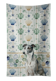 Black and White Greyhound Coastal Sea Glass Kitchen Towel