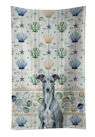 Blue Brindle Greyhound Coastal Sea Glass Kitchen Towel