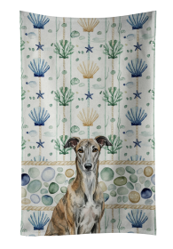 Brindle Greyhound Coastal Sea Glass Kitchen Towel