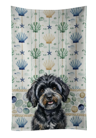 Black Havanese Coastal Sea Glass Kitchen Towel