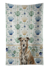 Brindle Irish Wolfhound Coastal Sea Glass Kitchen Towel