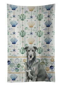 Gray Irish Wolfhound Coastal Sea Glass Kitchen Towel