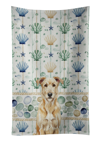 Wheaten Irish Wolfhound Coastal Sea Glass Kitchen Towel