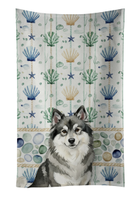 Keeshond Coastal Sea Glass Kitchen Towel
