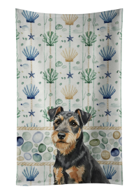 Black and Tan Lakeland Terrier Coastal Sea Glass Kitchen Towel
