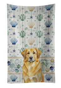Lion Yellow Leonberger Coastal Sea Glass Kitchen Towel