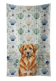 Red Leonberger Coastal Sea Glass Kitchen Towel