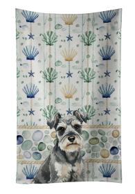 Miniature Schnauzer Coastal Sea Glass Kitchen Towel