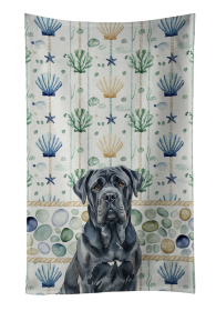Black Neapolitan Mastiff Coastal Sea Glass Kitchen Towel