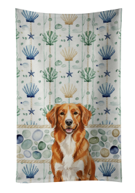 Orange Nova Scotia Duck Tolling Retriever Coastal Sea Glass Kitchen Towel