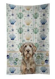 Grizzle and Tan Otterhound Coastal Sea Glass Kitchen Towel