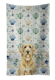 Wheaten and Tan Otterhound Coastal Sea Glass Kitchen Towel