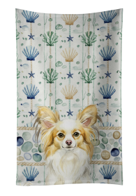 Lemon and White Papillon Coastal Sea Glass Kitchen Towel