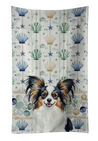 Tricolor Papillon Coastal Sea Glass Kitchen Towel