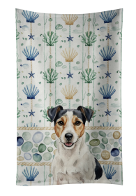 Parson Russell Terrier Coastal Sea Glass Kitchen Towel