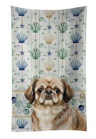 Sable Pekingese Coastal Sea Glass Kitchen Towel