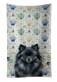 Black Pomeranian Coastal Sea Glass Kitchen Towel